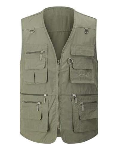 Gihuo Men's Fishing Vest Utility Safari Travel Vest with Pockets